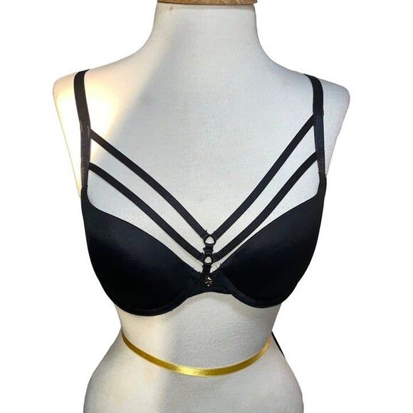 Pearl by Venus Black Strappy Chest Bra 34B - Picture 1 of 3